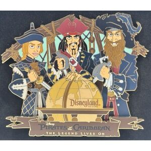 JUMBO LE 500 Disney Pin Pirates Caribbean Elizabeth Swann Jack Sparrow Barbossa